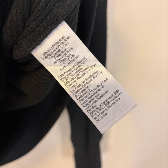 J. Crew Black Mock Neck Ribbed Long Sleeve Top Small - Picture 6 of 6